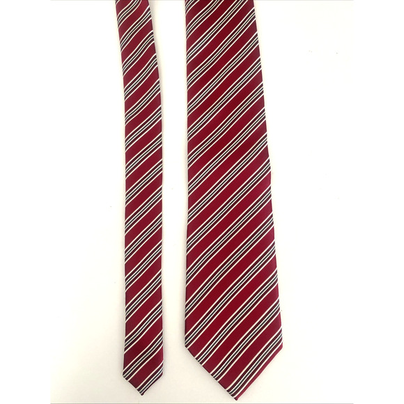 Donald Trump Tie Black Striped Burgundy Red Silk Signature Collection 59… - Picture 2 of 6